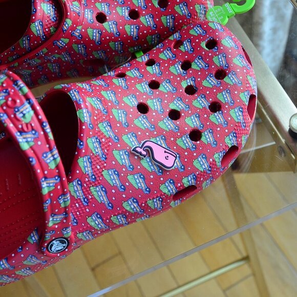 Crocs Vineyard Vines Christmas Holiday Red Classic Clog Size US M12 - Picture 3 of 9